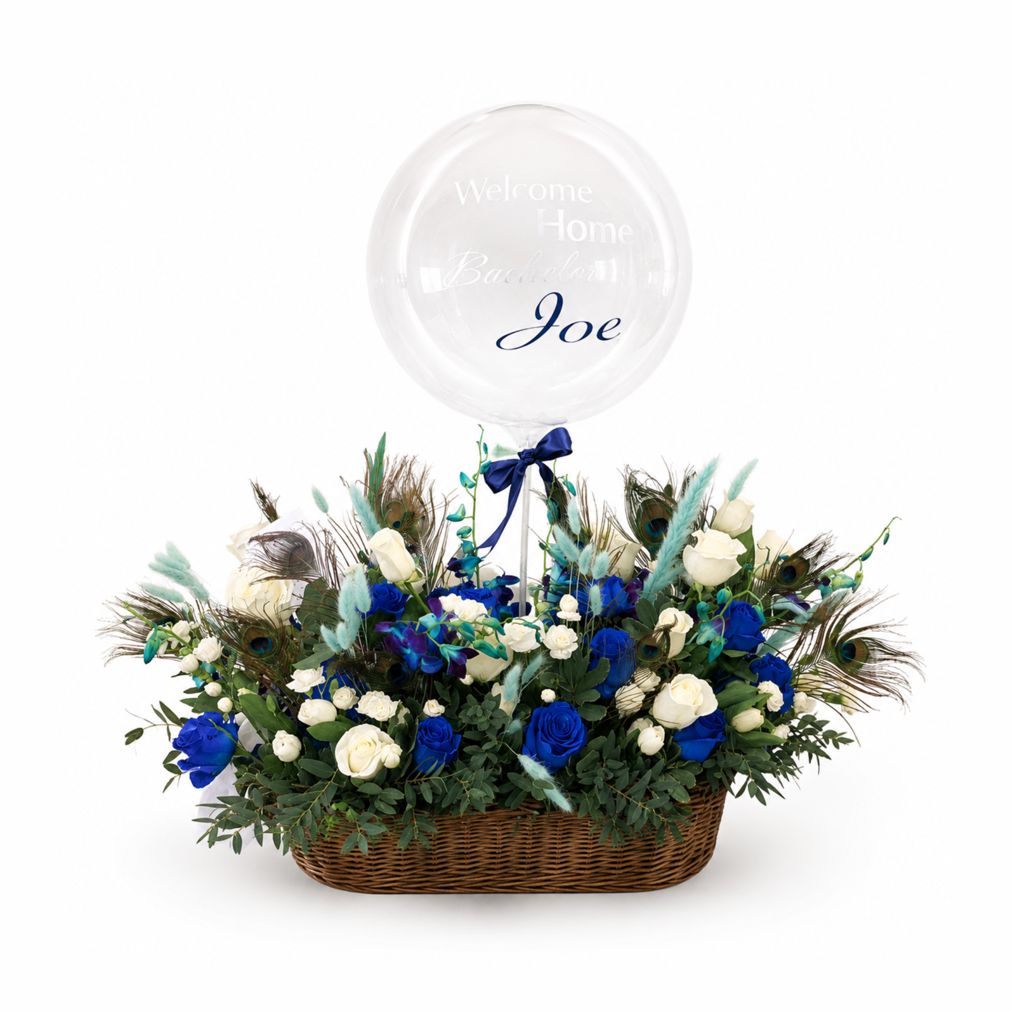 Welcome home baby garden with personalized orbz balloon