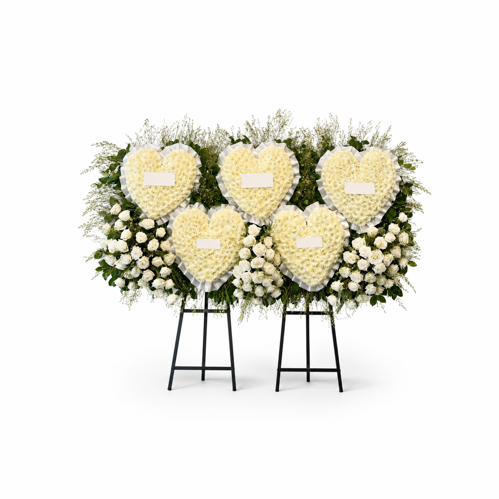 Tribute Hearts Installation